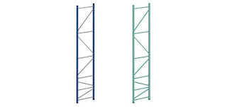 Pallet rack upright frame