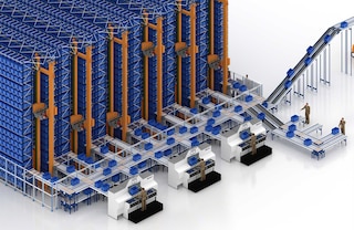 High-performance picking station with a miniload system